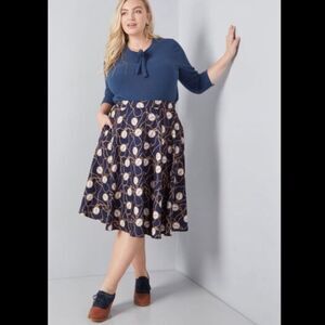 ModCloth Just this Sway Timepiece Clock Skirt Size 4X